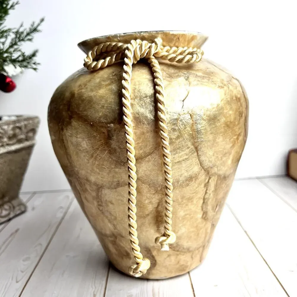 Gold Capiz Shell Glass Vase 6.75
